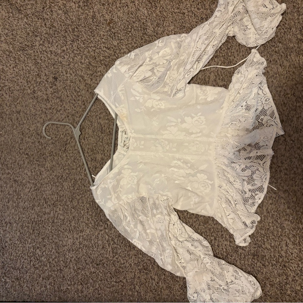 Treasure & Bond Ivory Lace Top